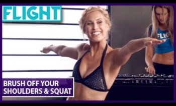 FLIGHT: Squat & Brush Your Shoulders Off Yoga Dance Workout- Sydney Benner