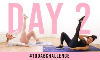 Day 2: 100 Cross Kick Crunches! | #100AbChallenge w/ Iskra Lawrence